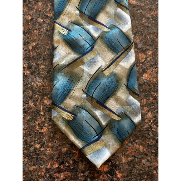 J. Jerry Garcia Emerging Elephant Collection 28 light blue paisley Silk Mens Tie - Picture 7 of 7